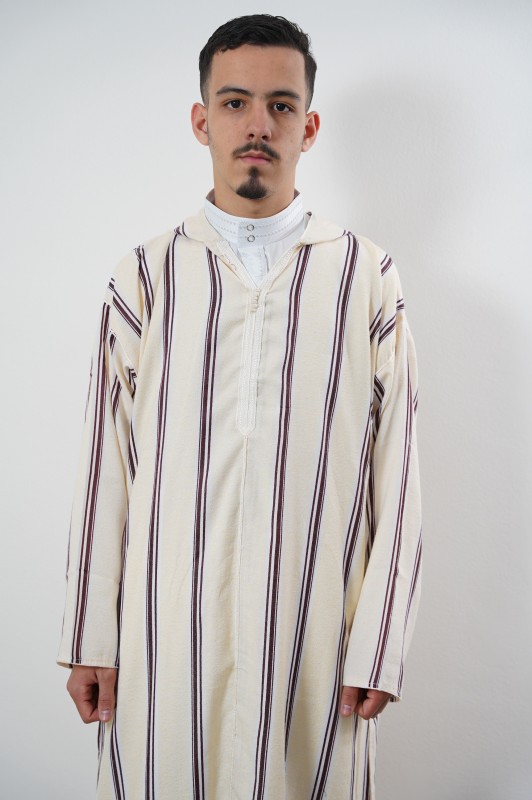 Jellaba à rayures marron